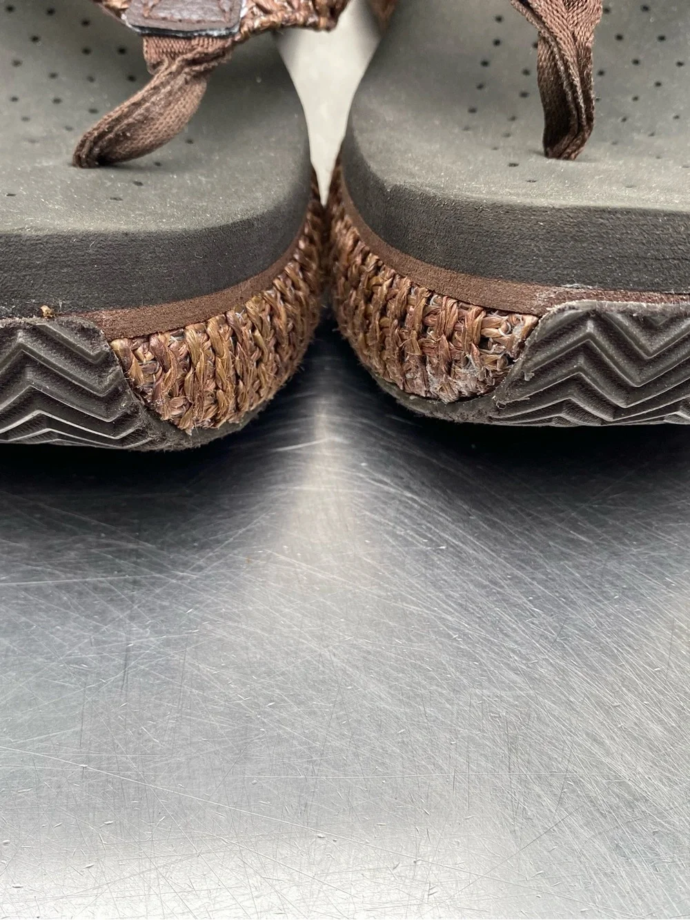 Volatile Woven Brown Flip Flop Sandals
